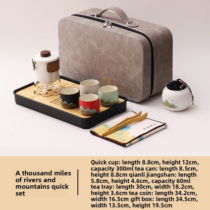 Portable Travel Tea Set with Traditional Design