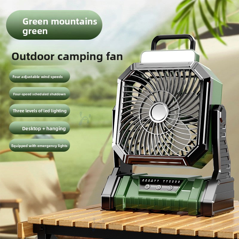 Portable USB Camping Fan with Humidifier and LED Light