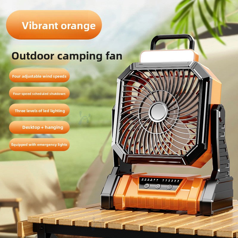 Portable USB Camping Fan with Humidifier and LED Light