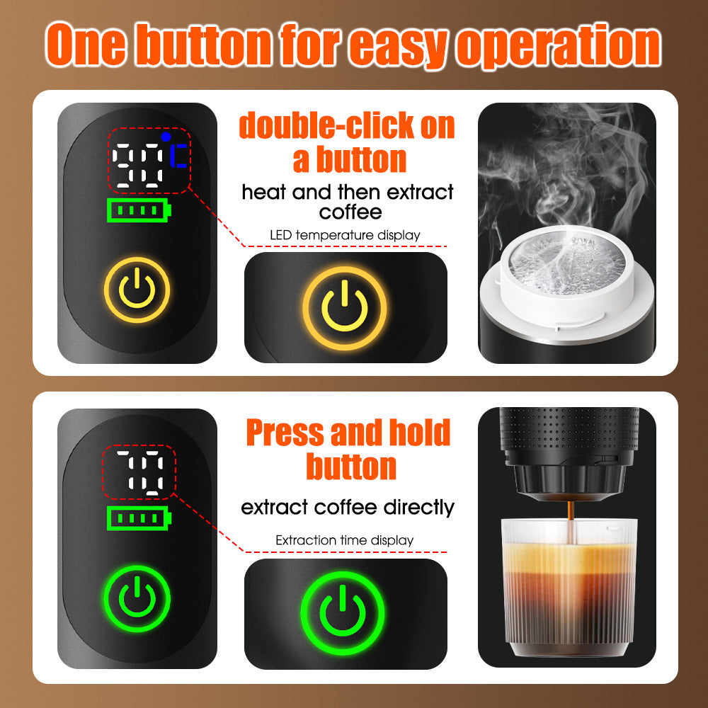 Portable USB Coffee Machine with Digital Display