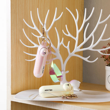 Portable USB Keychain Fan with Flashlight