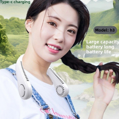 Portable USB Neck Fan with Bladeless Cooling Technology