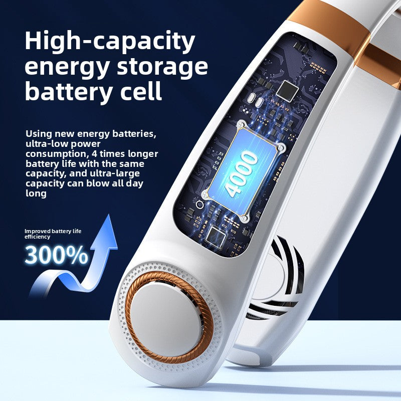 Portable USB Neck Fan with Silent Bladeless Design