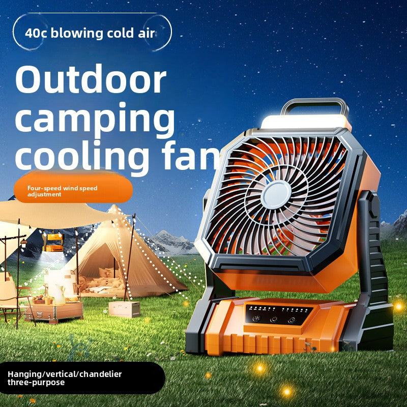 Portable USB Rechargeable Camping Fan with Light