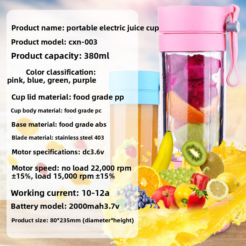 Portable USB Rechargeable Fruit Vegetable Juicer