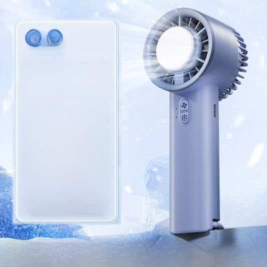 Portable USB rechargeable handheld cooling fan with ice function
