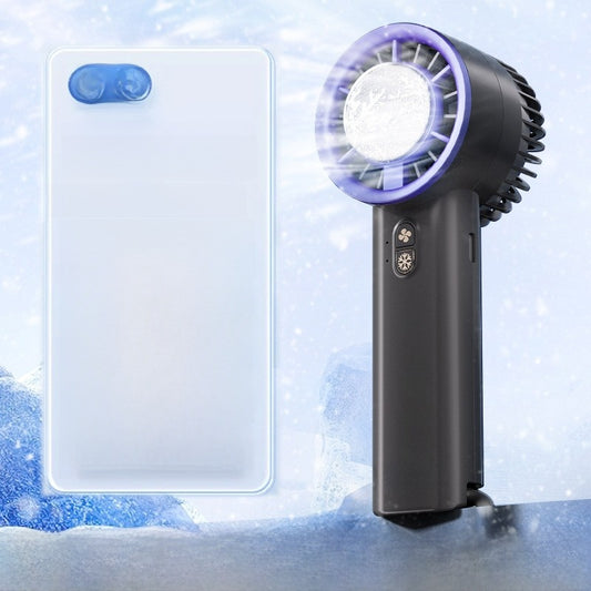 Portable USB rechargeable handheld cooling fan with ice function
