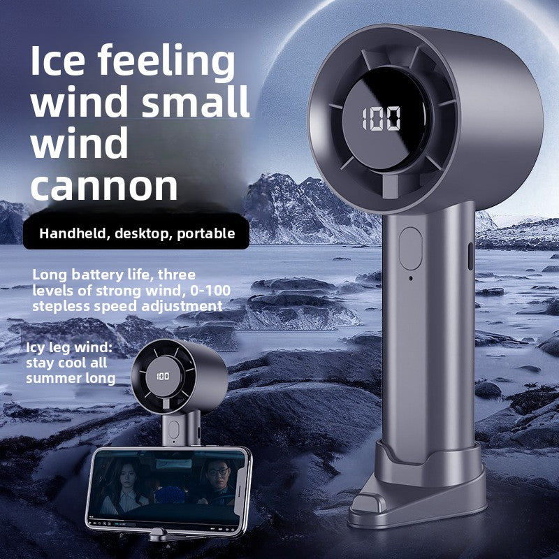 Portable USB Rechargeable Handheld Fan with Digital Display