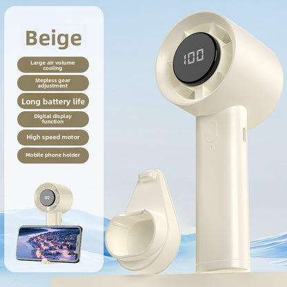 Portable USB Rechargeable Handheld Fan with Digital Display