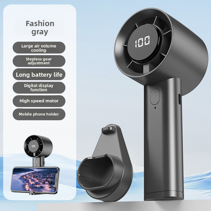 Portable USB Rechargeable Handheld Fan with Digital Display