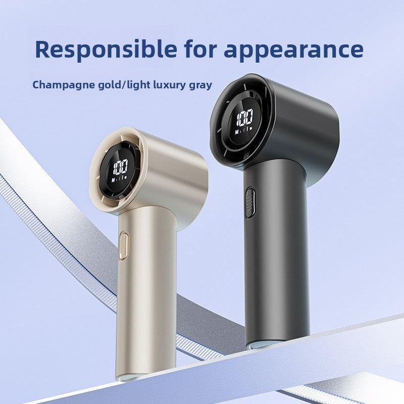 Portable USB Rechargeable Handheld Fan with Digital Display