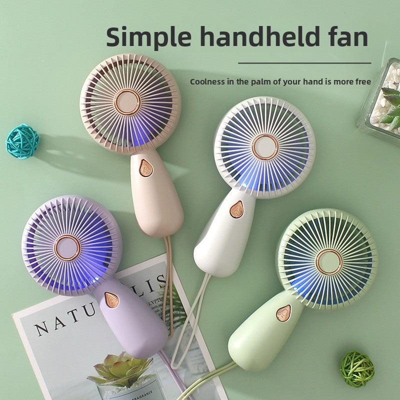 Portable USB Rechargeable Handheld Fan with LED Light
