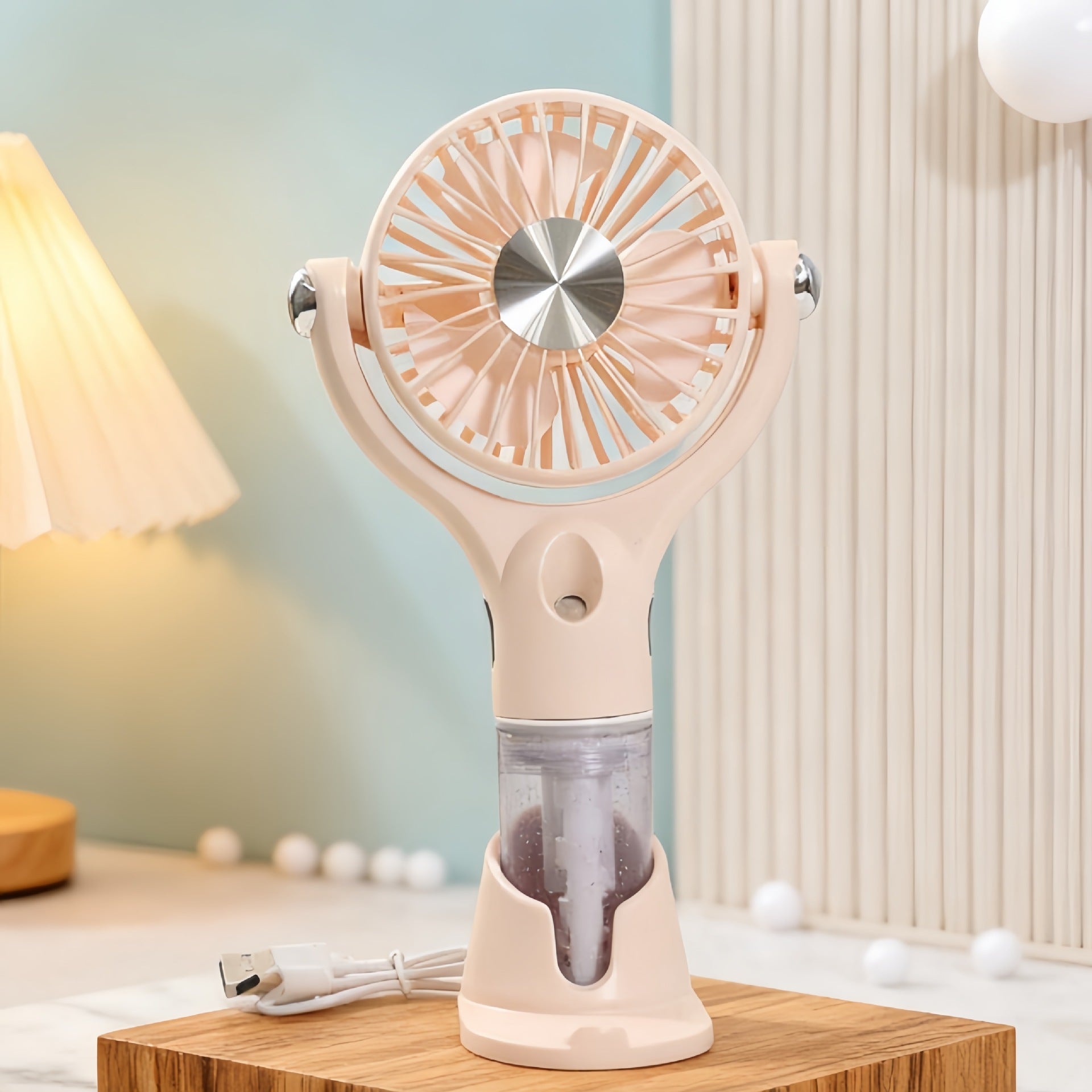Portable USB Rechargeable Handheld Fan with Spray