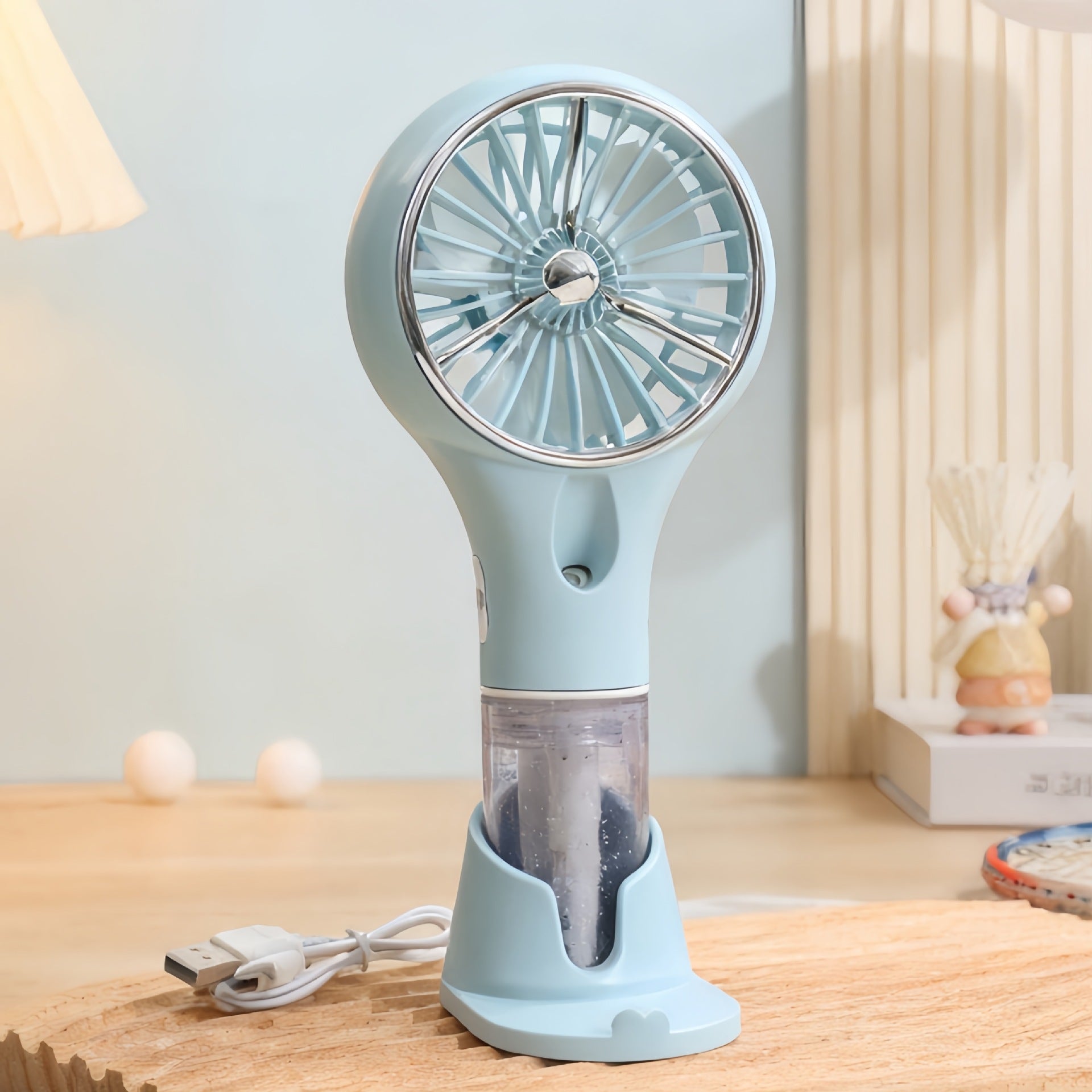 Portable USB Rechargeable Handheld Fan with Spray