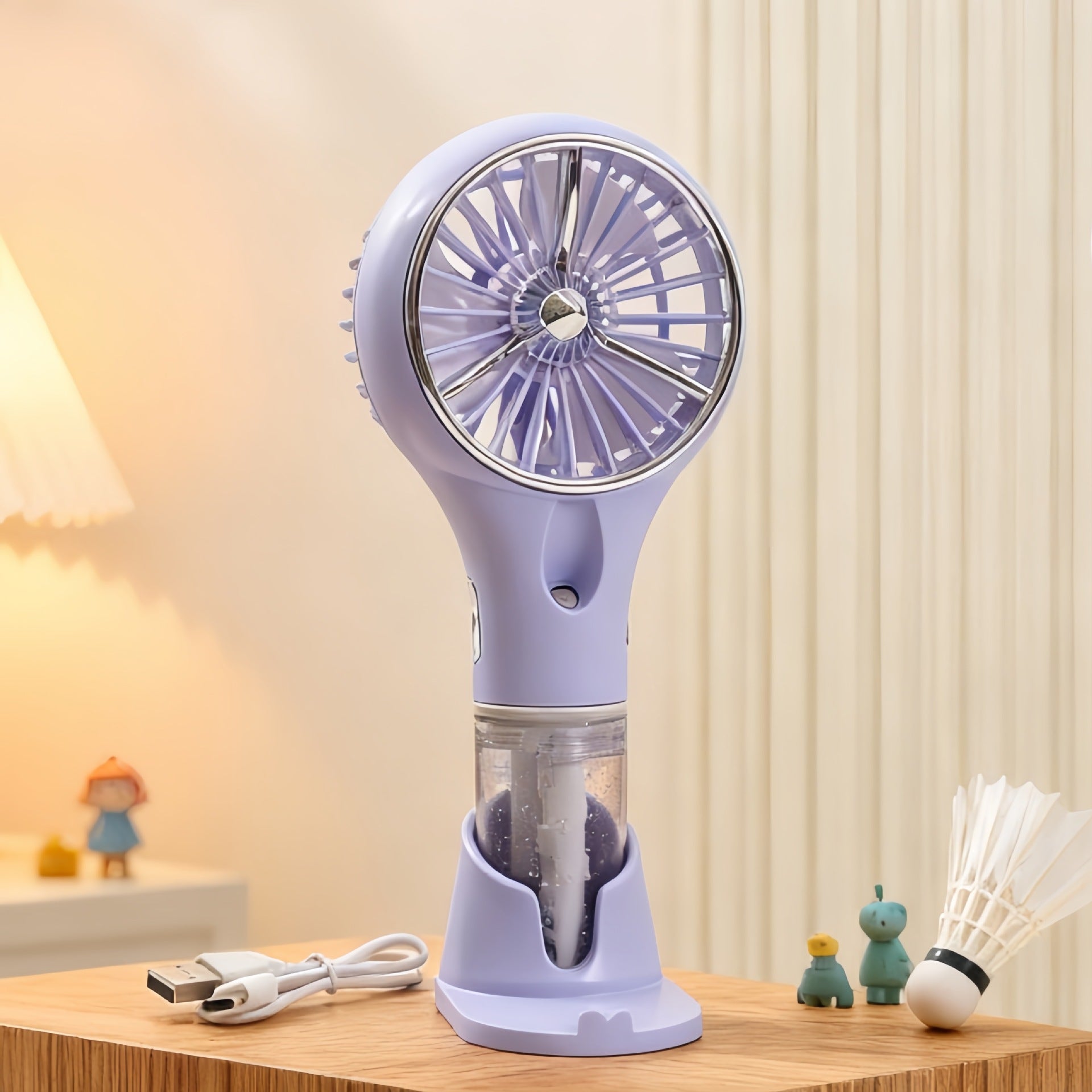 Portable USB Rechargeable Handheld Fan with Spray