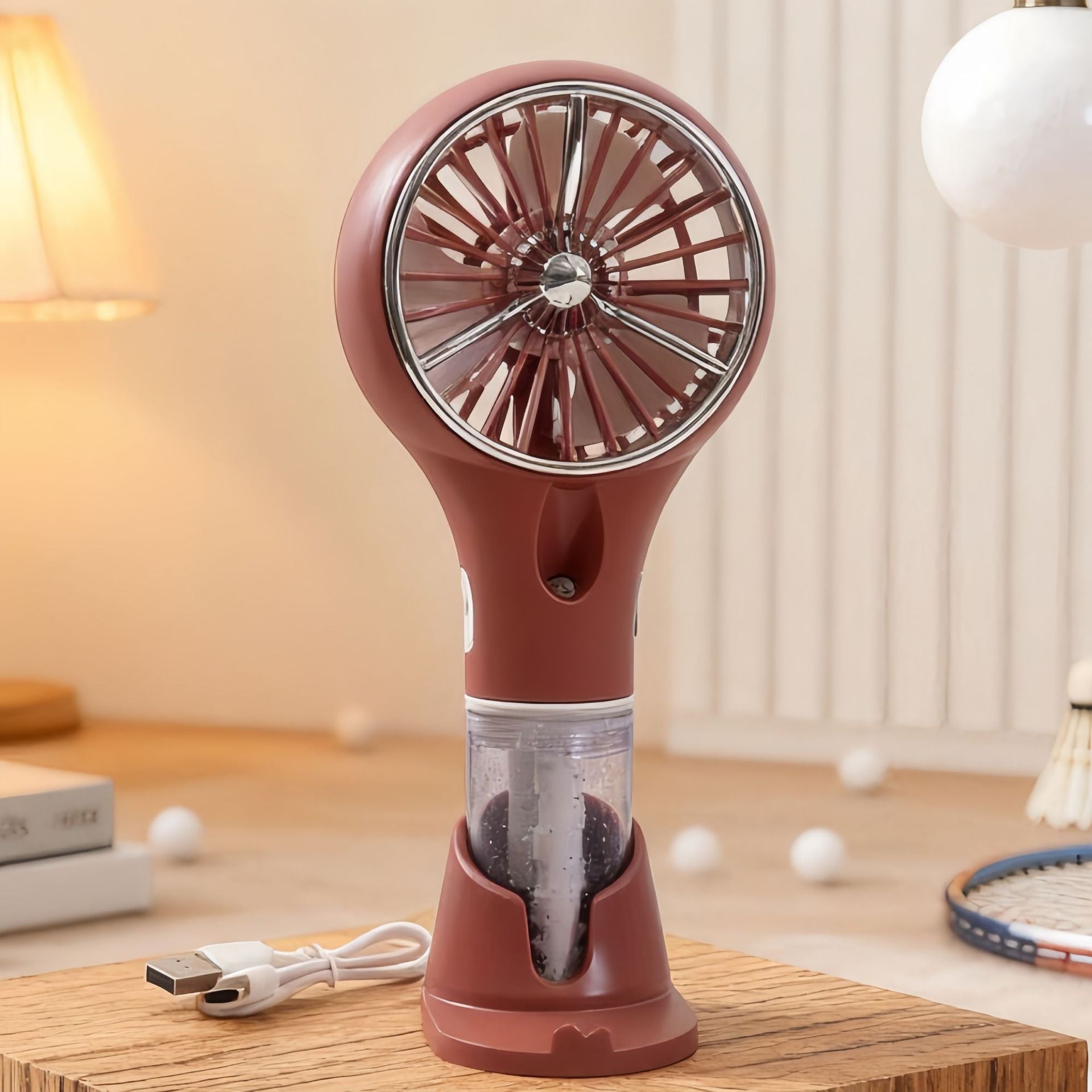 Portable USB Rechargeable Handheld Fan with Spray