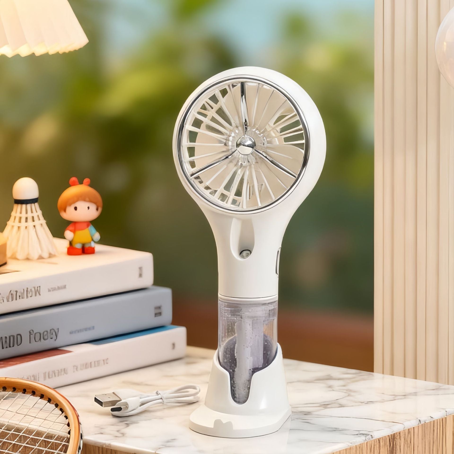 Portable USB Rechargeable Handheld Fan with Spray