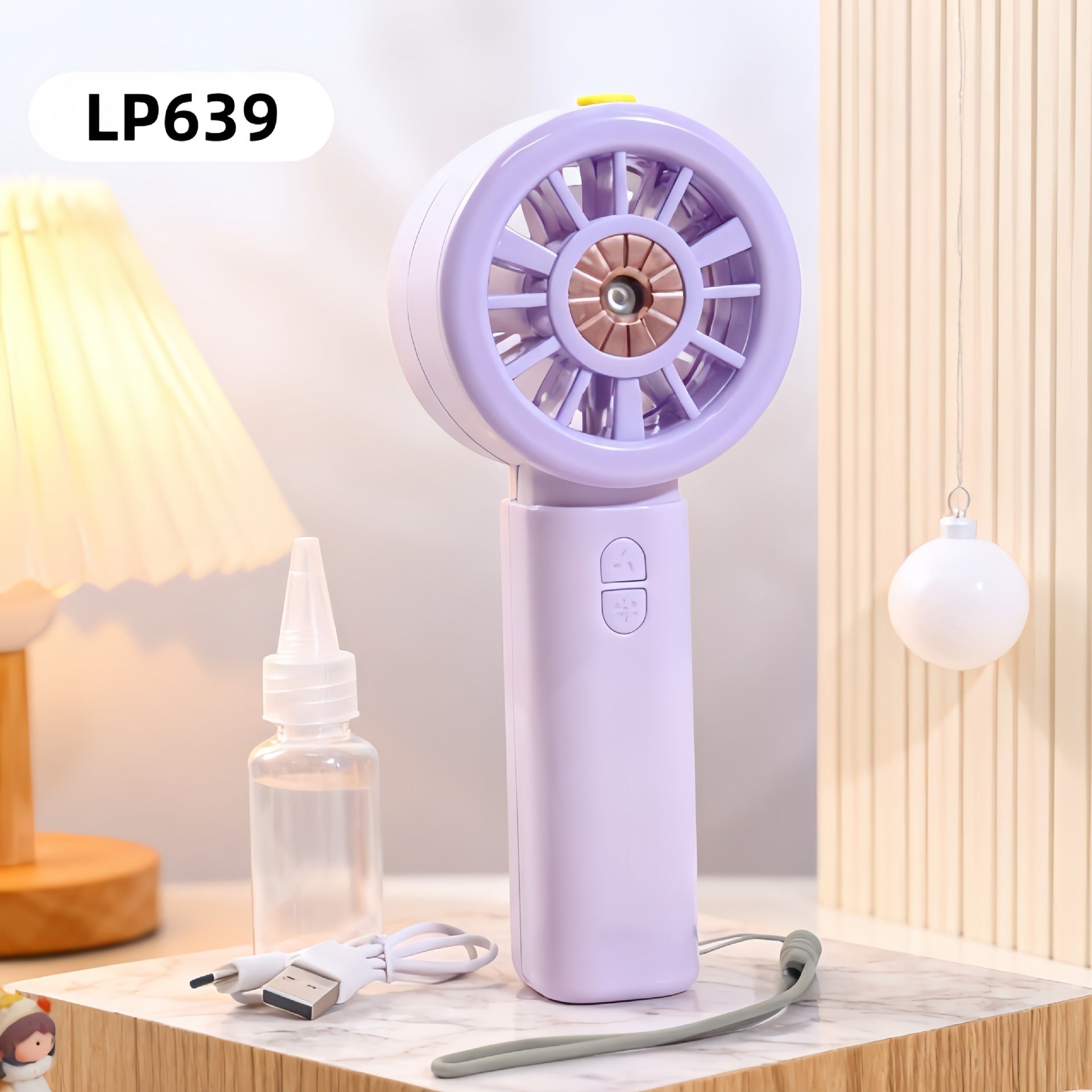 Portable USB Rechargeable Handheld Fan with Spray
