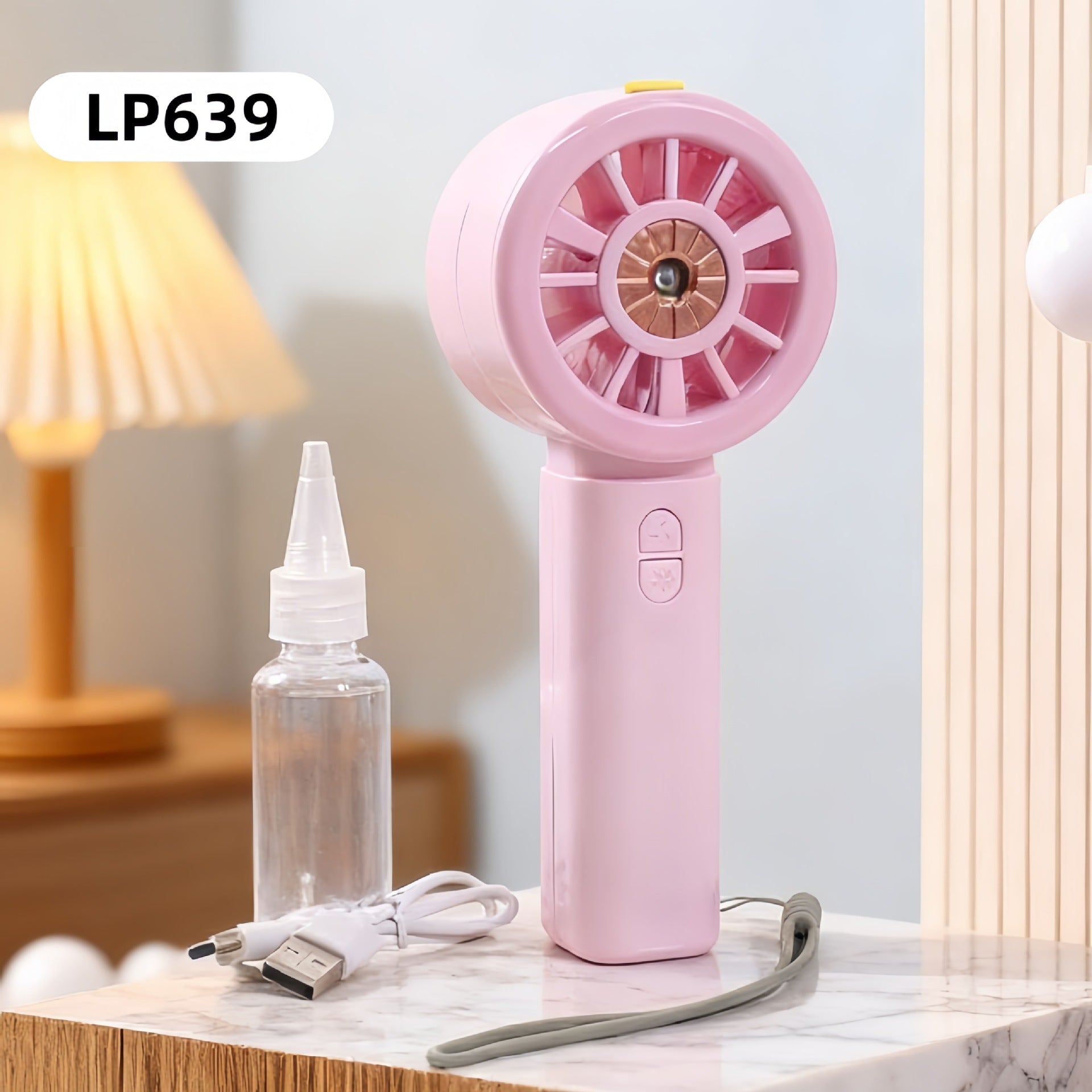Portable USB Rechargeable Handheld Fan with Spray
