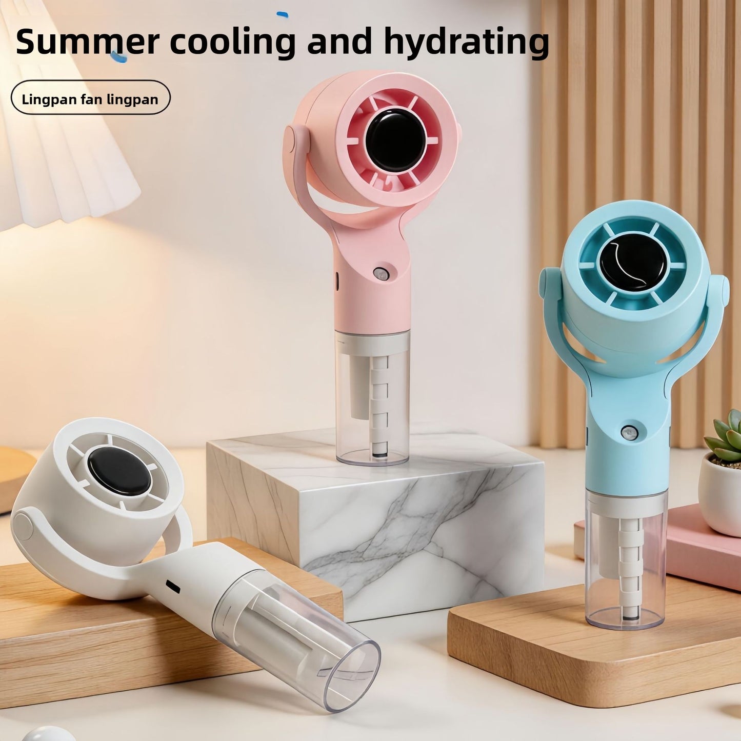 Portable USB Rechargeable Handheld Fan with Spray