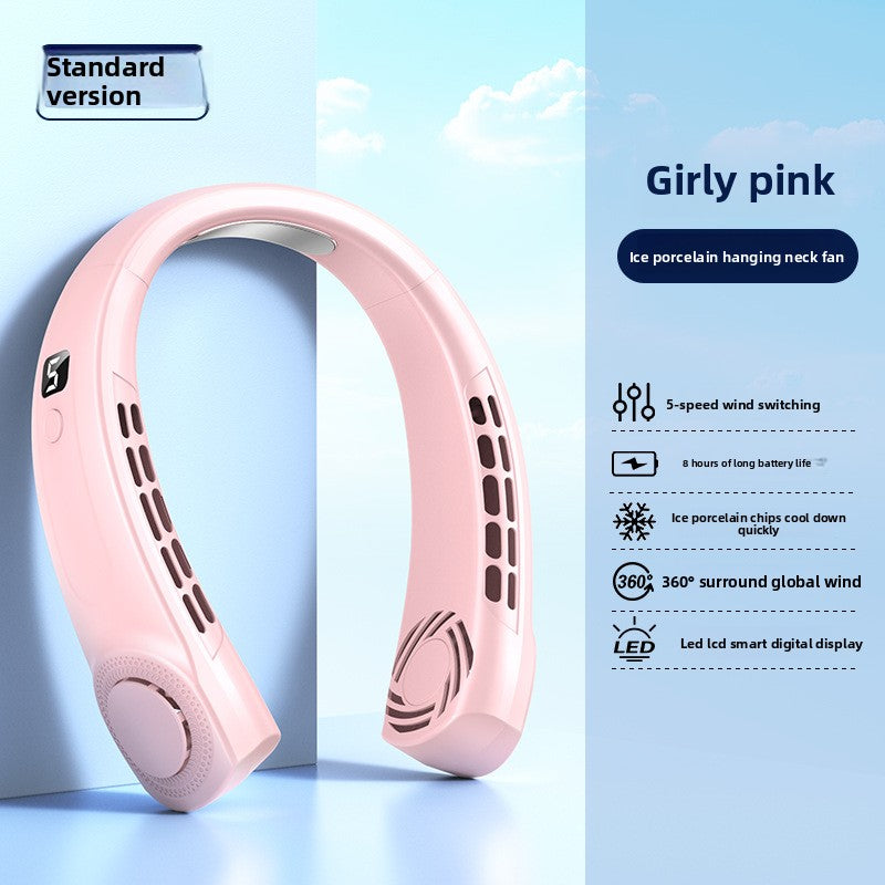 Portable USB Rechargeable Hanging Neck Fan