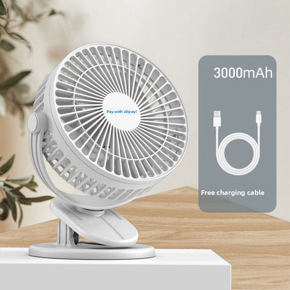 Portable USB Rechargeable Mini Desk Fan with Clip