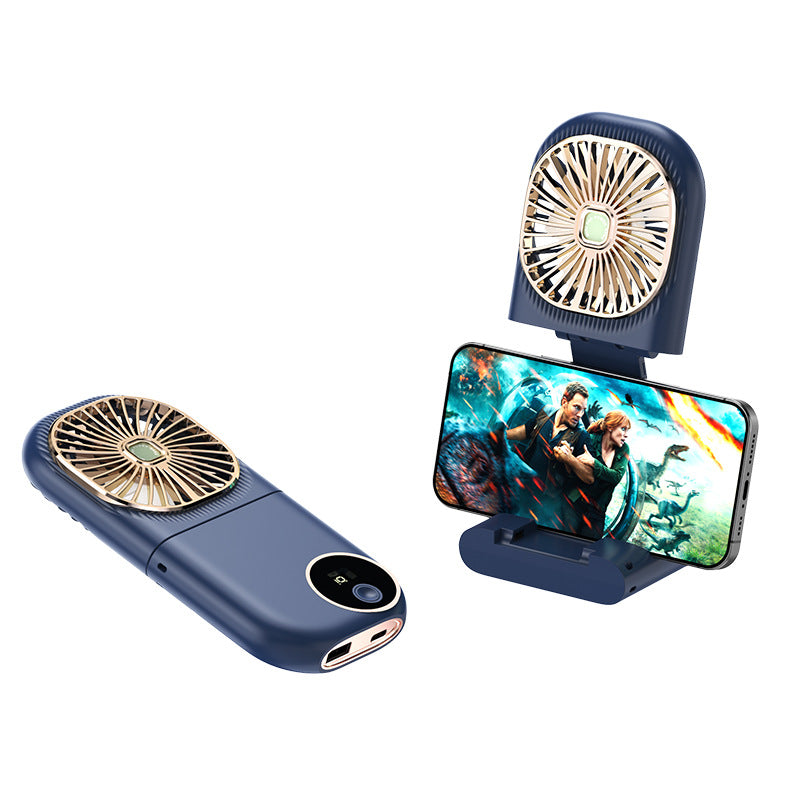 Portable USB Rechargeable Mini Fan with Digital Display