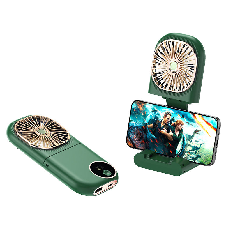 Portable USB Rechargeable Mini Fan with Digital Display