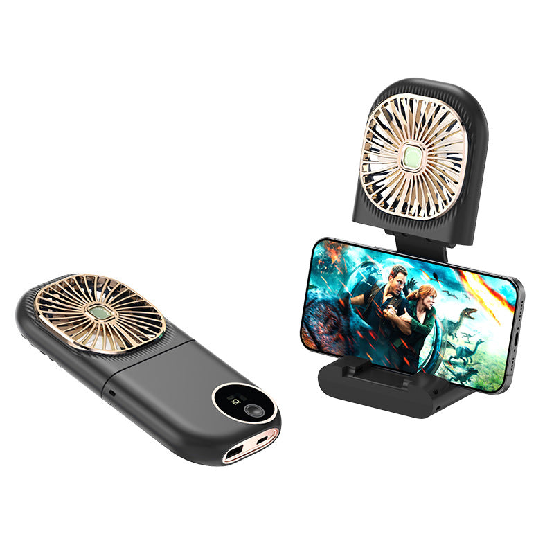 Portable USB Rechargeable Mini Fan with Digital Display