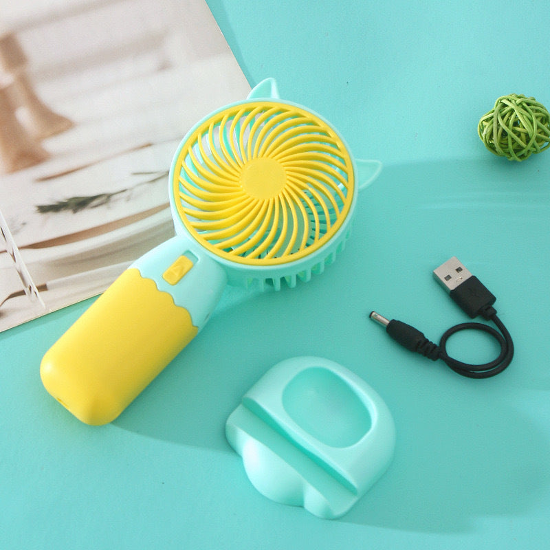 Portable USB Rechargeable Mini Fan with Stand