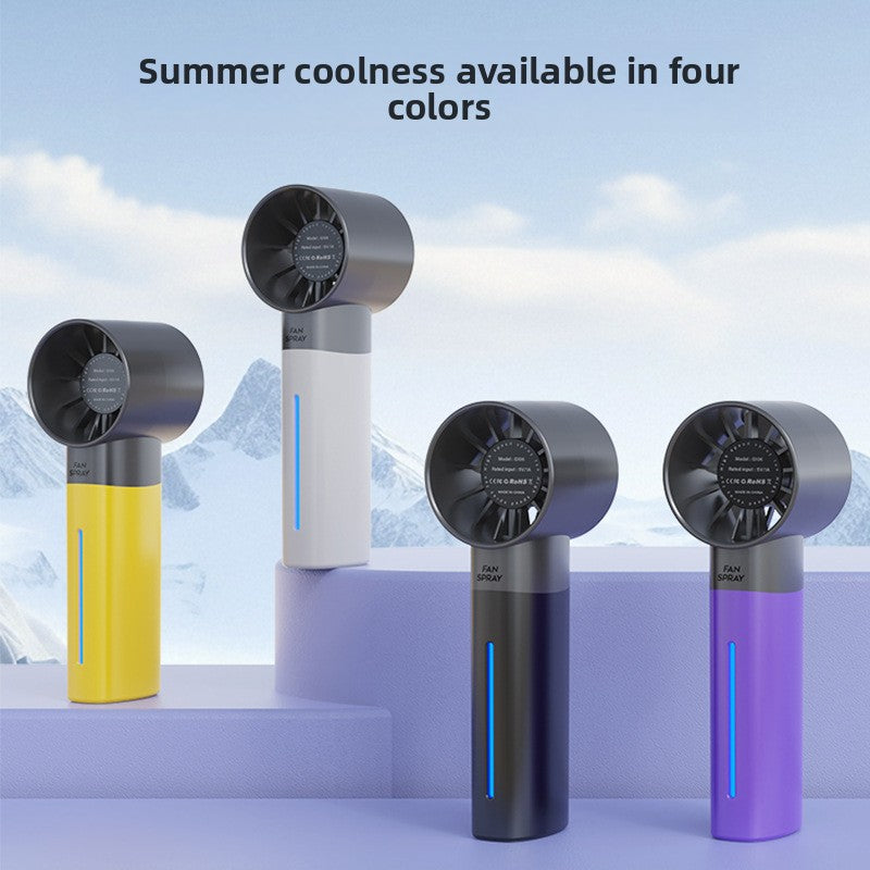 Portable USB rechargeable spray fan with humidifier