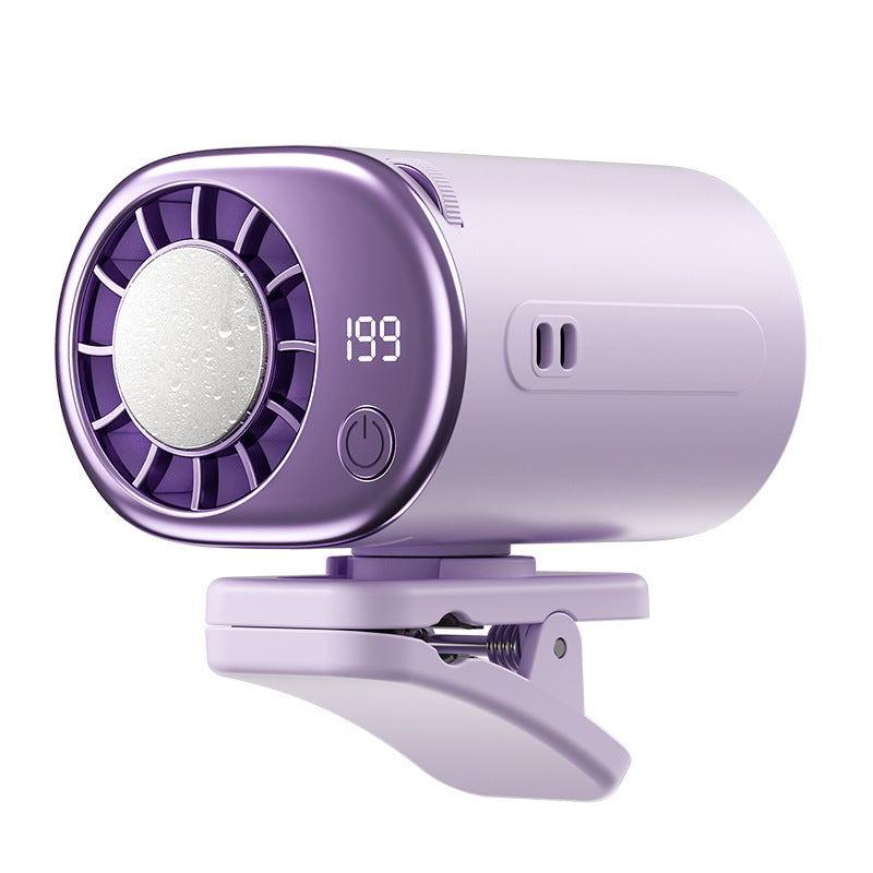Portable USB Rechargeable Waist Clip Fan with Ice Film