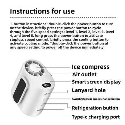 Portable USB Rechargeable Waist Fan with Adjustable Speeds