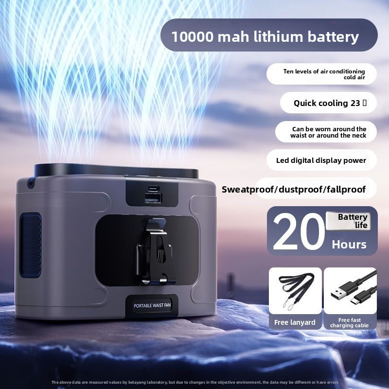 Portable USB Rechargeable Waist Fan with Battery