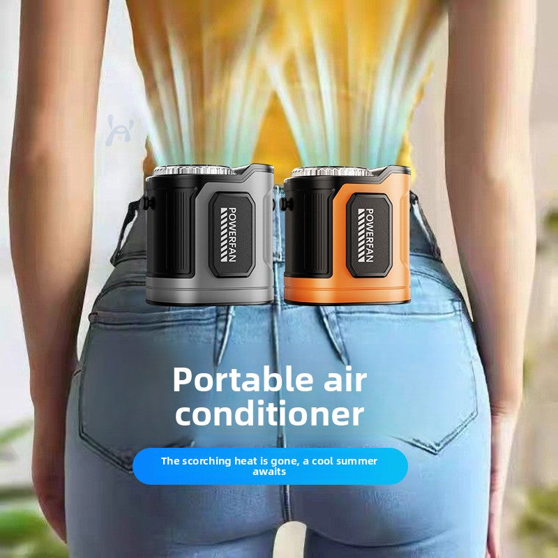 Portable USB Rechargeable Waist Fan with Digital Display