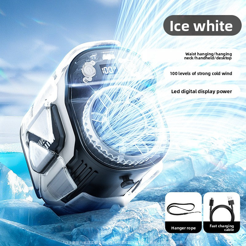 Portable USB Rechargeable Waist Fan with Digital Display