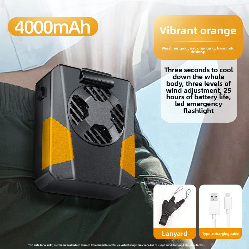 Portable USB Waist Fan Clip-on Quiet Outdoor Cooling Fan with Long Battery Life