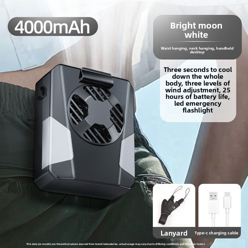 Portable USB Waist Fan Clip-on Quiet Outdoor Cooling Fan with Long Battery Life