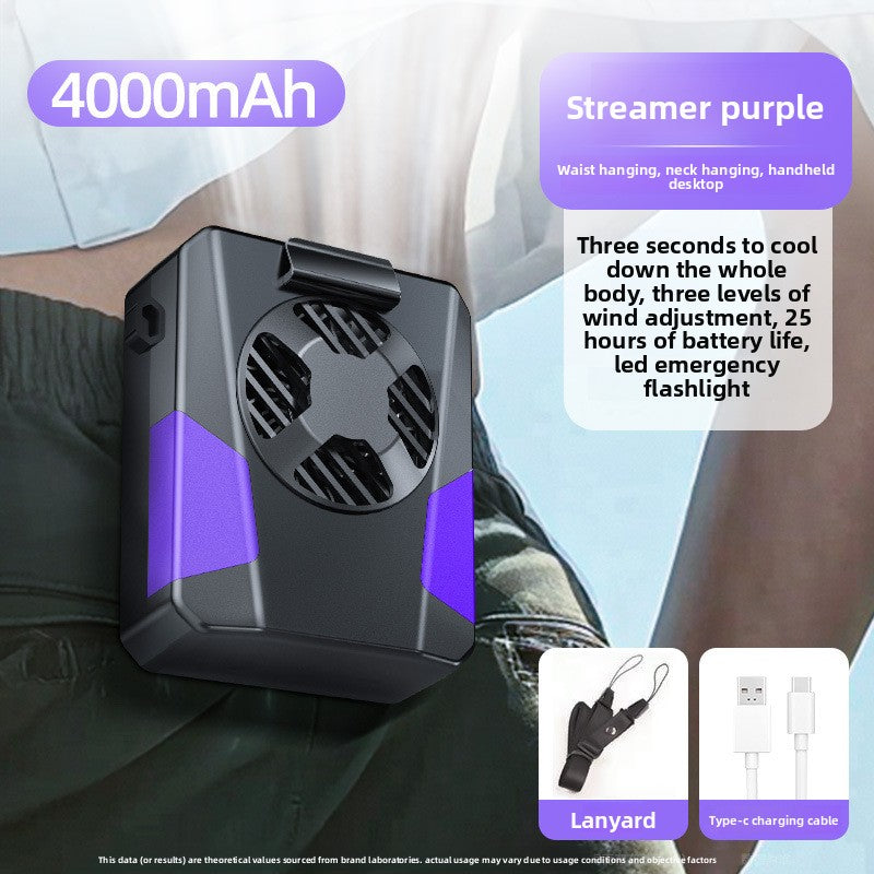 Portable USB Waist Fan Clip-on Quiet Outdoor Cooling Fan with Long Battery Life