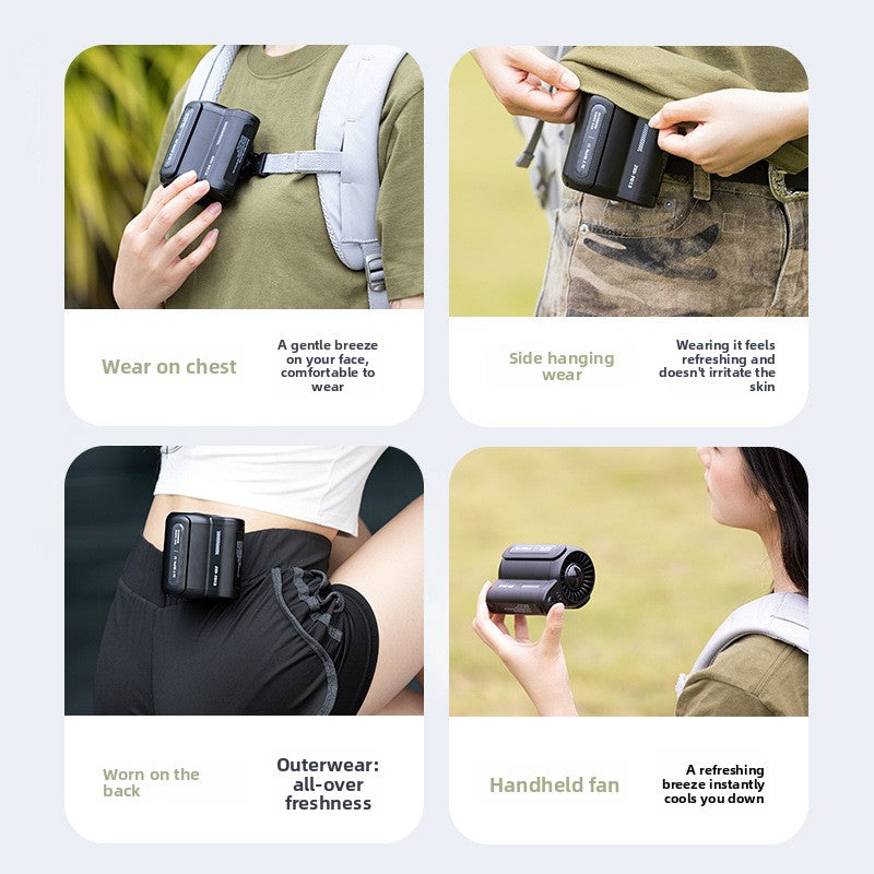 Portable USB Waist Fan Clip-on Quiet Outdoor Cooling Fan with Long Battery Life