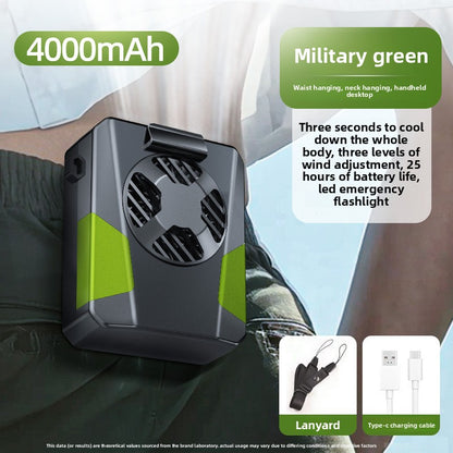 Portable USB Waist Fan Clip-on Quiet Outdoor Cooling Fan with Long Battery Life