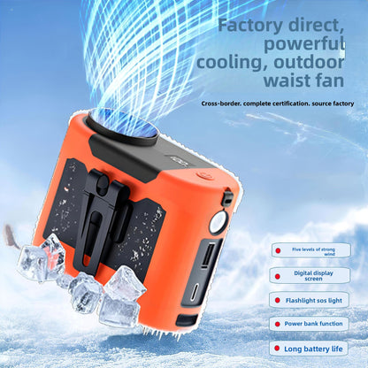 Portable USB Waist Fan with Power Bank Function