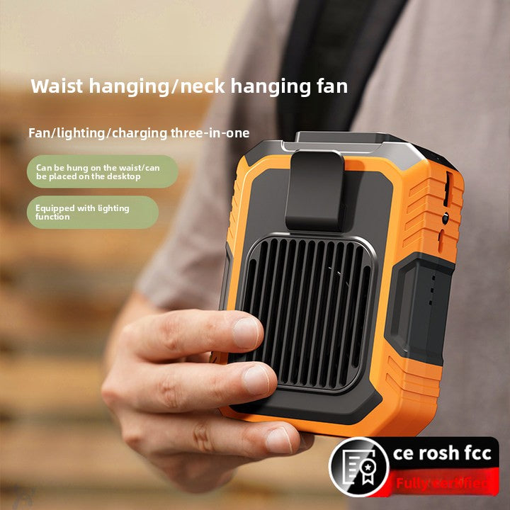 Portable USB Waist Hanging Fan with Light