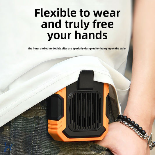 Portable USB Waist Hanging Fan with Light