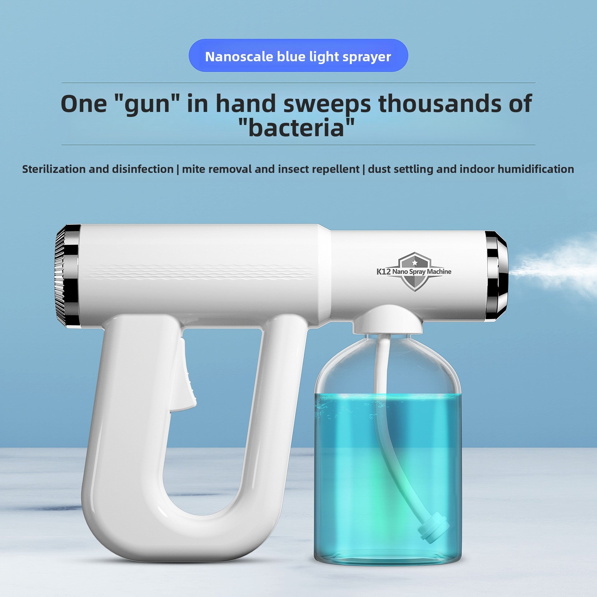 Portable UV Disinfection Spray Gun with Blue Light