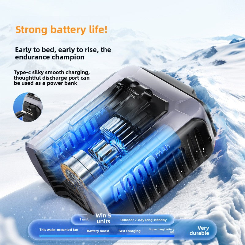 Portable Waist Fan with Emergency Light