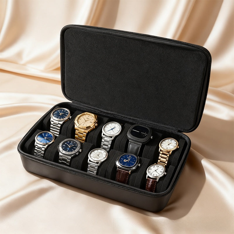 Portable Watch Storage Organizer Bag with Sponge Protection