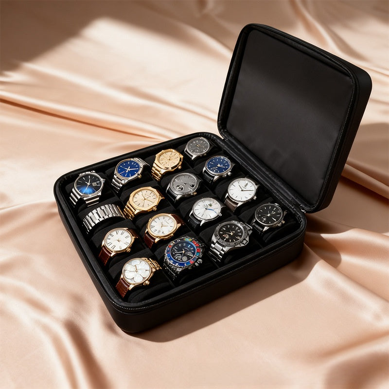 Portable Watch Storage Organizer Bag with Sponge Protection