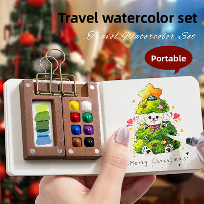 Portable Watercolor Painting Set with Palette
