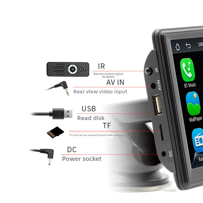 Portable Wireless CarPlay Bluetooth Car MP5 Player